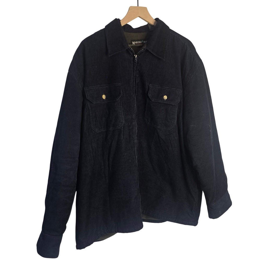 Marino Bay Natural Corduroy Jacket Mens XL Navy Blue Cotton Fleece Workwear